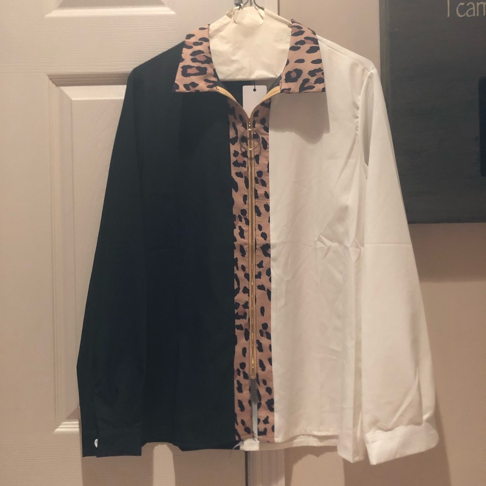 B&W Leopard Blouse